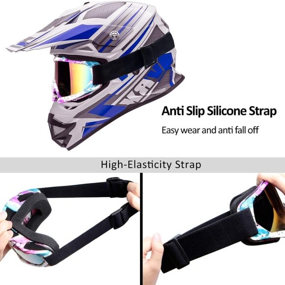 Motorcycle Goggles ATV Goggles Motocross Goggles Windproof Dirt Bike Goggles Dus - Picture 6 of 6